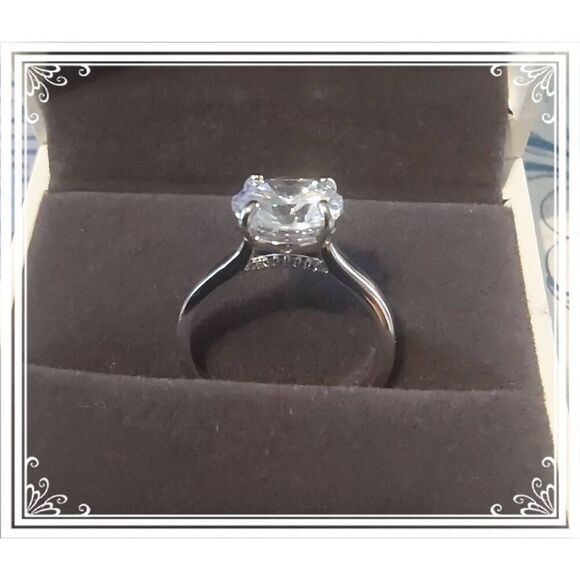 3 Carat Round Cut High Prong Set Pave Gallery Solitaire Engagement Ring Sz 8 - Picture 3 of 5